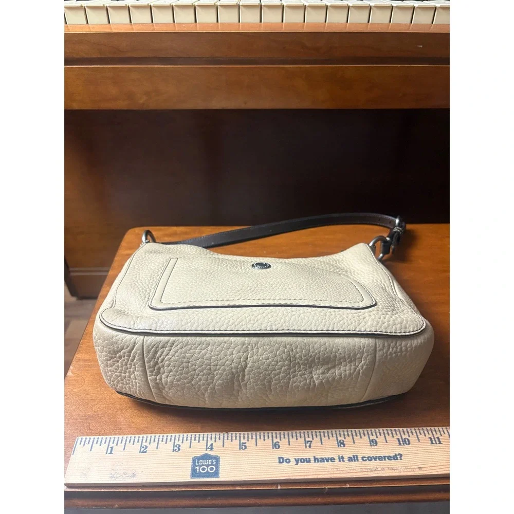 Coach Ergo Hobo Shoulder Bag Cream Pebbled Leather F10890‎ Vintage Unisex